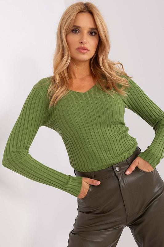 trui ribbel groen