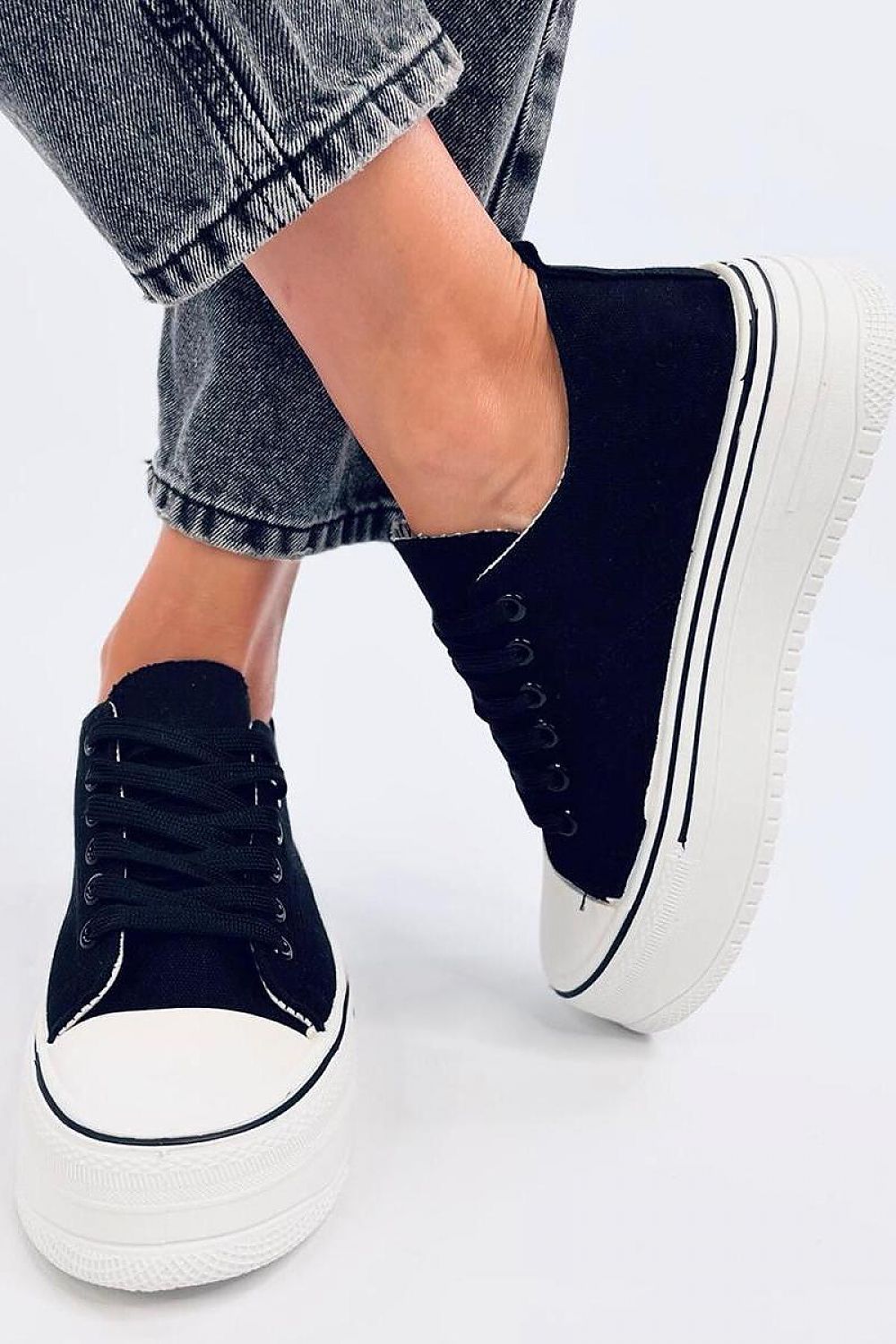 Canvasschoen Black/white