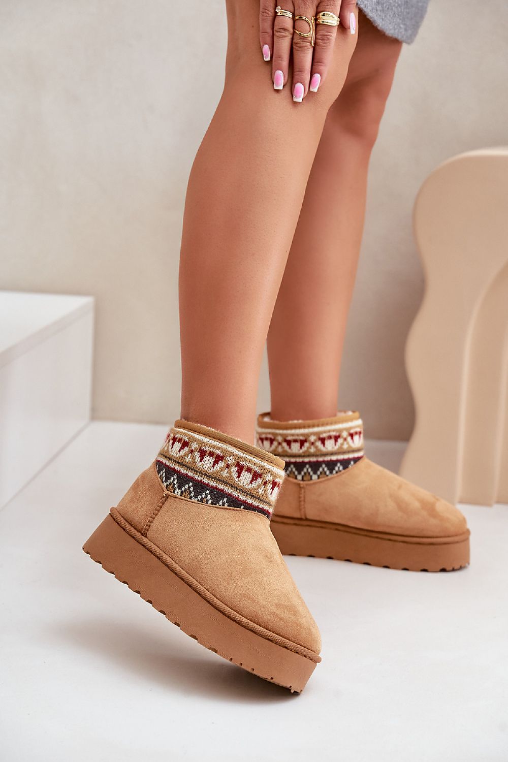 Zacht gevoerde boots met print Marie