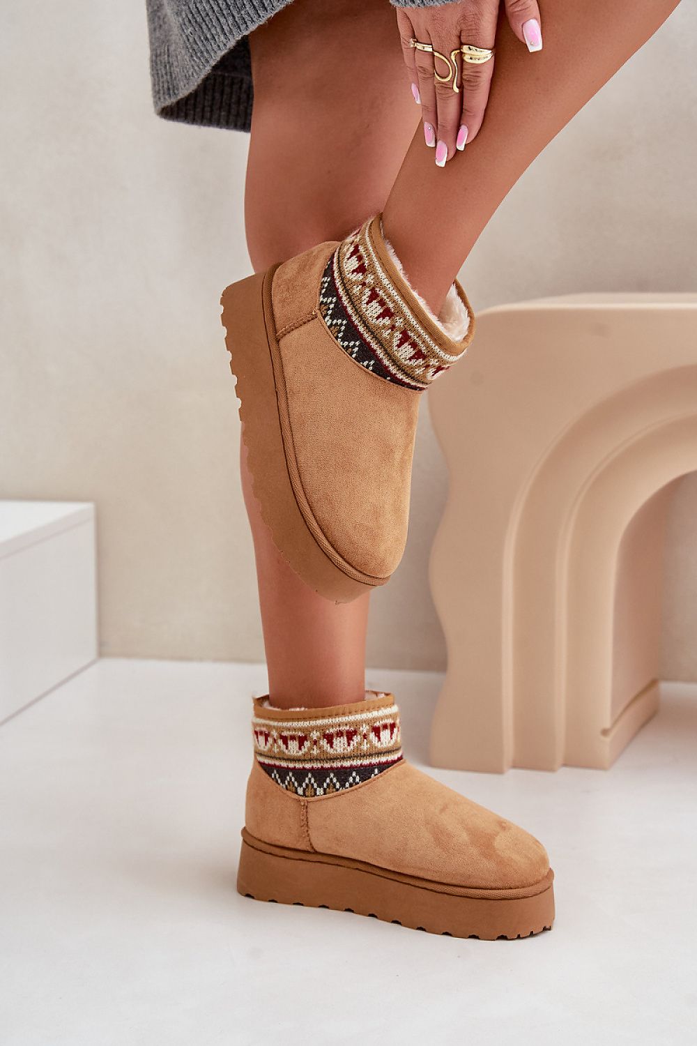 Zacht gevoerde boots met print Marie