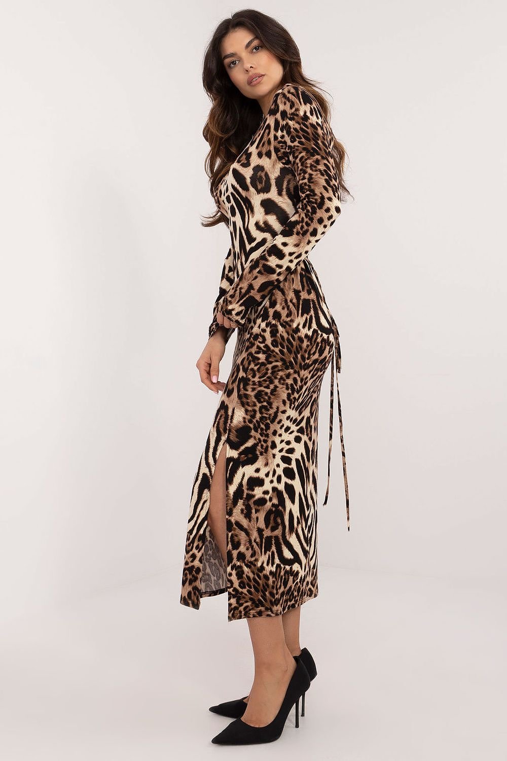 Midi jurk panther