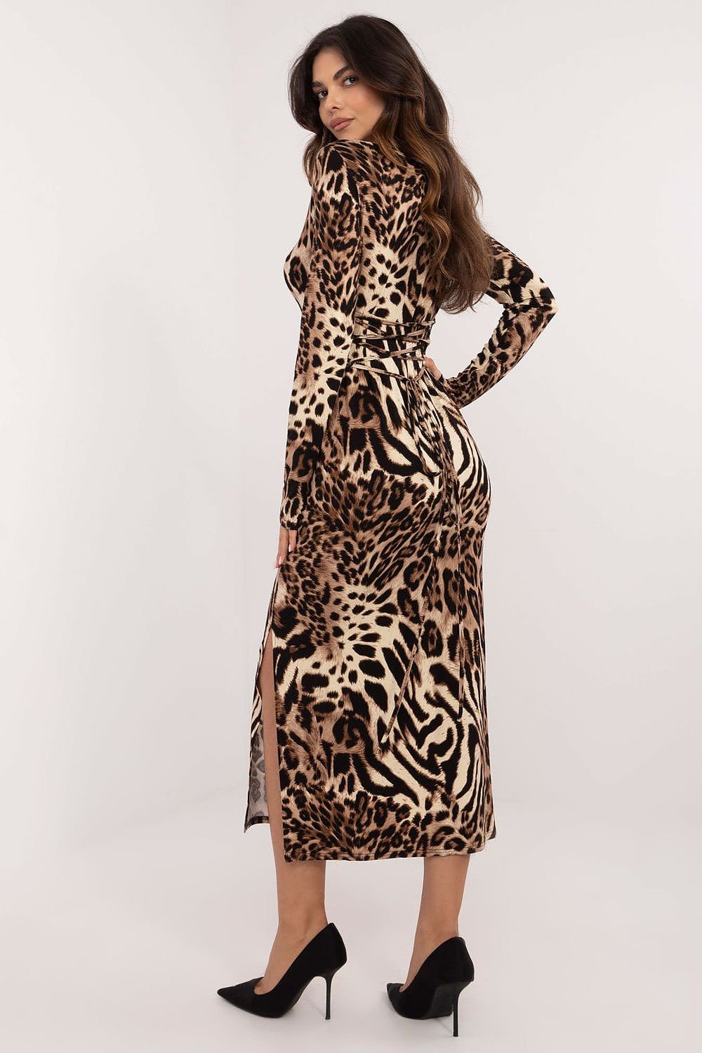 Midi jurk panther