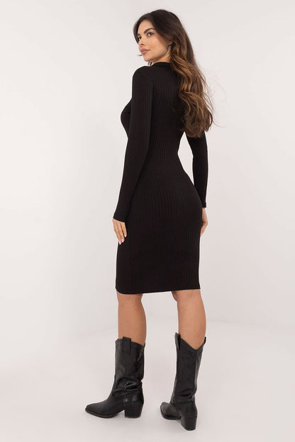 Jurk ribbed button